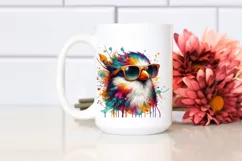 Colorful Sunglasses Bird | Sublimation | Clipart Product Image 2