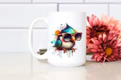 Colorful Sunglasses Bird | Sublimation | Clipart Product Image 2
