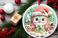 Round Christmas Ornament Sublimation|Clipart Product Image 1