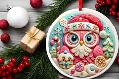 Round Christmas Ornament Sublimation|Clipart Product Image 1
