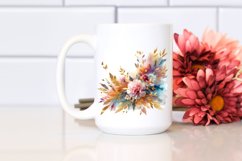 Colorful Carnation Horizontal Frame Watercolor Clipart Product Image 2