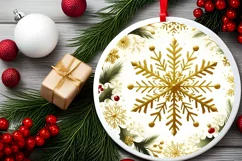 Round Christmas Ornament Sublimation|Clipart Product Image 2