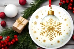 Round Christmas Ornament Sublimation|Clipart Product Image 2