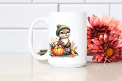 Colorful Baby Otter Sitting | Sublimation | Clipart Product Image 2