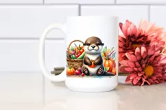 Colorful Baby Otter Sitting | Sublimation | Clipart Product Image 2