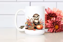 Colorful Baby Otter Sitting | Sublimation | Clipart Product Image 2