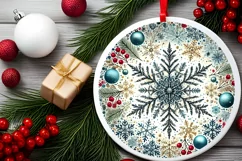 Round Christmas Ornament Sublimation|Clipart Product Image 2