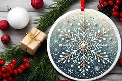 Round Christmas Ornament Sublimation|Clipart Product Image 2