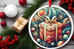 Round Christmas Ornament Sublimation|Clipart Product Image 1