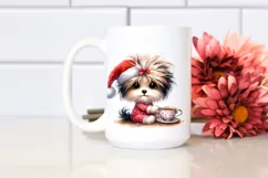 Baby Havanese with Santa Hat PNG Product Image 2