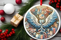 Round Christmas Ornament Sublimation|Clipart Product Image 1