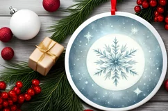 Round Christmas Ornament Sublimation|Clipart Product Image 2