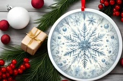 Round Christmas Ornament Sublimation|Clipart Product Image 2