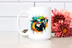 Colorful Sunglasses Macaw | Sublimation | Clipart Product Image 2