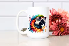 Colorful Sunglasses Macaw | Sublimation | Clipart Product Image 2