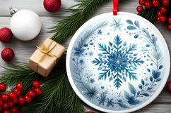 Round Christmas Ornament Sublimation|Clipart Product Image 2