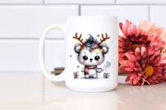 Crazy Baby Polar Bear with Reindeer Horns PNG Product Image 2