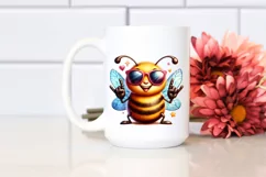 Funny Bee Sunglasses Rocker Sign | Clipart Product Image 2