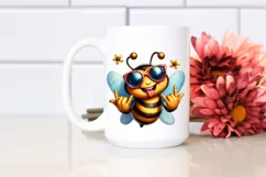 Funny Bee Sunglasses Rocker Sign | Clipart Product Image 2
