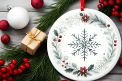 Round Christmas Ornament Sublimation|Clipart Product Image 2