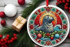 Round Christmas Ornament Sublimation|Clipart Product Image 1