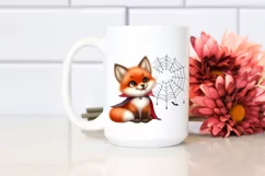 Funny Baby Fox with Halloween Vampire Fangs | Clipart Product Image 2