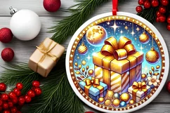 Round Christmas Ornament Sublimation|Clipart Product Image 1