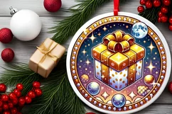 Round Christmas Ornament Sublimation|Clipart Product Image 1