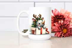 Cool Baby Rhino coming out from Gift Box PNG Product Image 2