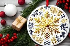 Round Christmas Ornament Sublimation|Clipart Product Image 2