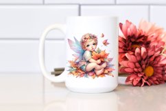 Colorful Cute Image of Baby Fairy with Autumn Leaves Product Image 2