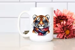 Funny Tiger Portrait with Scarf | Clipart Product Image 2