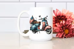 Vintage USA Flag Colors Scooter | Clipart Product Image 2