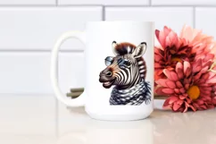 Detailed Zebra Portrait with Scarf | Clipart Product Image 2