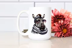 Detailed Zebra Portrait with Scarf | Clipart Product Image 2