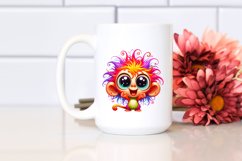 Colorful Monkey Creazy Hair Cartoon | Clipart Product Image 2