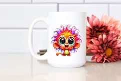 Colorful Monkey Creazy Hair Cartoon | Clipart Product Image 2