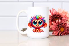 Colorful Crazy Baby Monkey, Transparent PNG Product Image 2