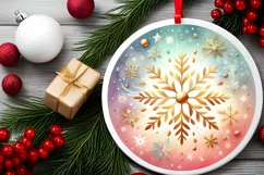 Round Christmas Ornament Sublimation|Clipart Product Image 2