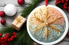 Round Christmas Ornament Sublimation|Clipart Product Image 2