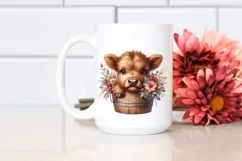 Cute Baby Highland Cow, PNG Product Image 2