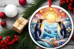 Round Christmas Ornament Sublimation|Clipart Product Image 2