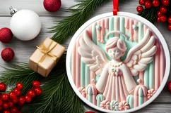Round Christmas Ornament Sublimation|Clipart Product Image 1