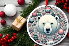 Round Christmas Ornament Sublimation|Clipart Product Image 1