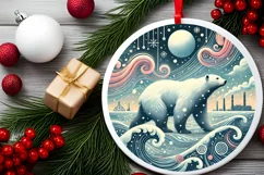 Round Christmas Ornament Sublimation|Clipart Product Image 1
