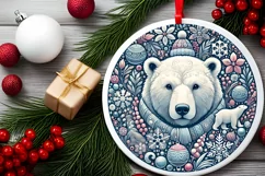 Round Christmas Ornament Sublimation|Clipart Product Image 1
