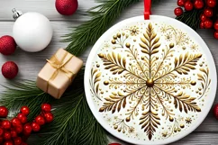 Round Christmas Ornament Sublimation|Clipart Product Image 2