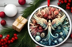 Round Christmas Ornament Sublimation|Clipart Product Image 2