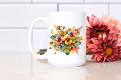Colorfull Watercolor Bouquet with Nasturtium | Sublimation | Product Image 2