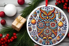 Round Christmas Ornament Sublimation|Clipart Product Image 1